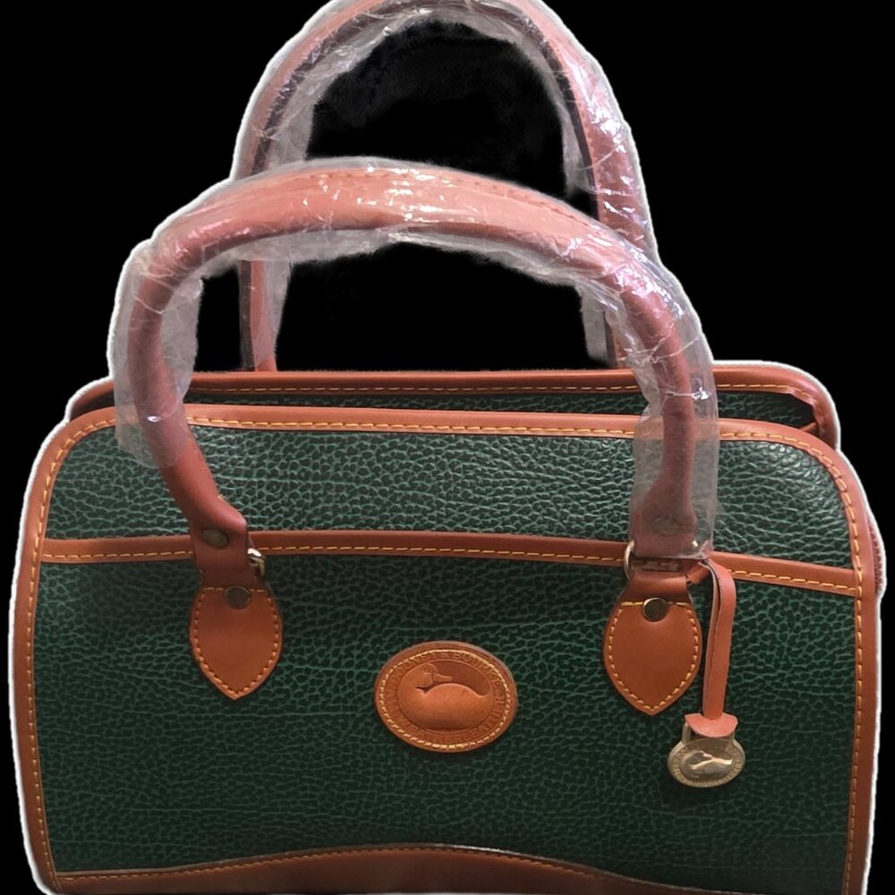 Vintage Dooney & Bourke AWL Satchel - Forest Green & Tan